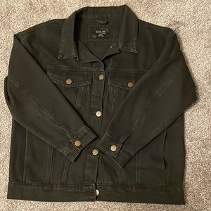 Black oversized denim jacket